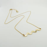 Minimal gold Memphis squiggle necklace