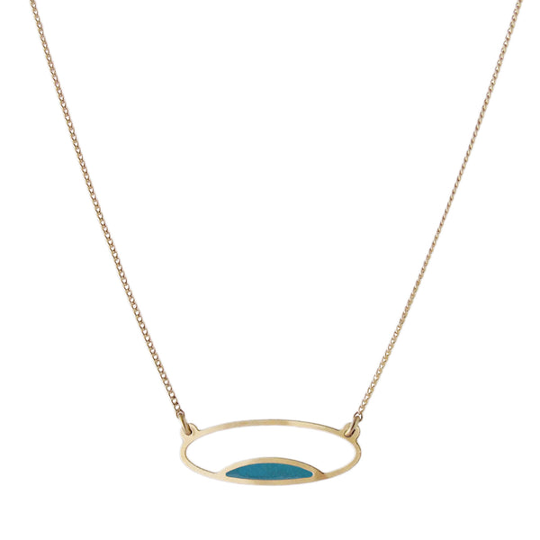 Delicate gold oval necklace