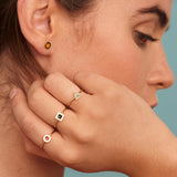 Tiny square stud earrings