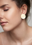 Large waves circle stud earrings