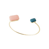 Gold plated two-tone floating bangle