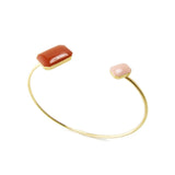 Gold octagons open bangle
