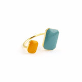 Gold plated enamelled floating ring