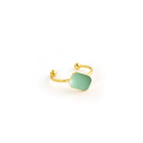 Dainty gold octagon ring with enamel