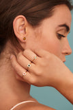 Tiny square stud earrings