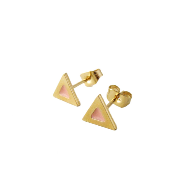 Tiny triangle stud earrings