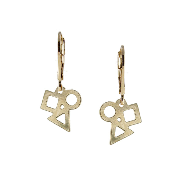 Playful gold geometric earrings