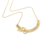 Geometric gold arc necklace