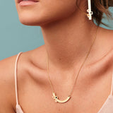 Gold arc enamelled necklace
