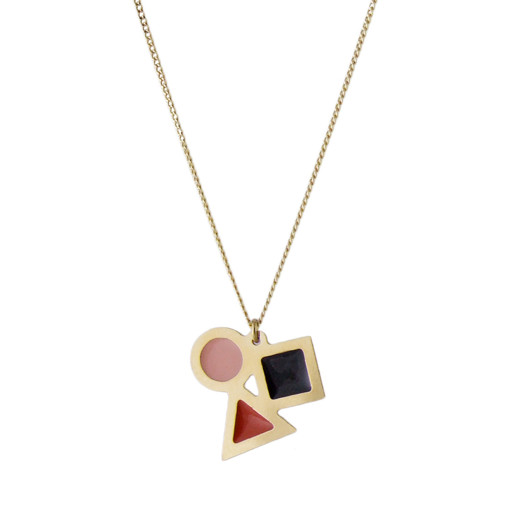 Gold playtime shapes necklace