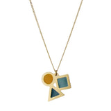 Gold playtime shapes necklace