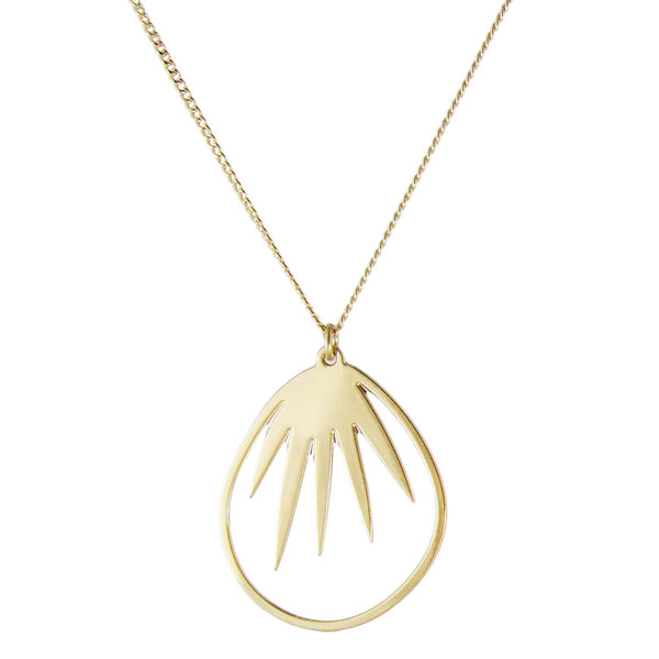 aliquo handmade gold palm leaf necklace