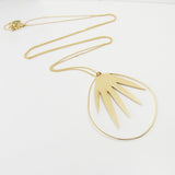 Long palm leaf necklace