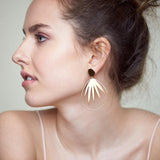 Palm leaf statement earrings